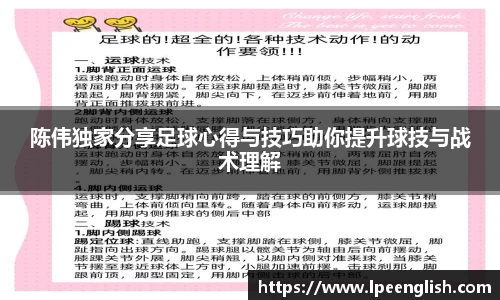 陈伟独家分享足球心得与技巧助你提升球技与战术理解